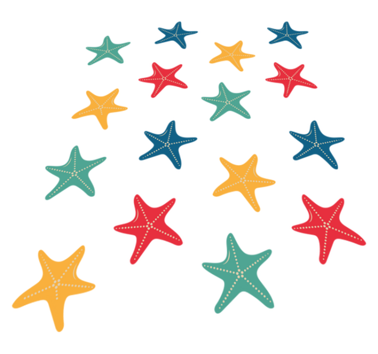 Tepih z živalskim potiskom pisan morski zvezdi - TenStickers