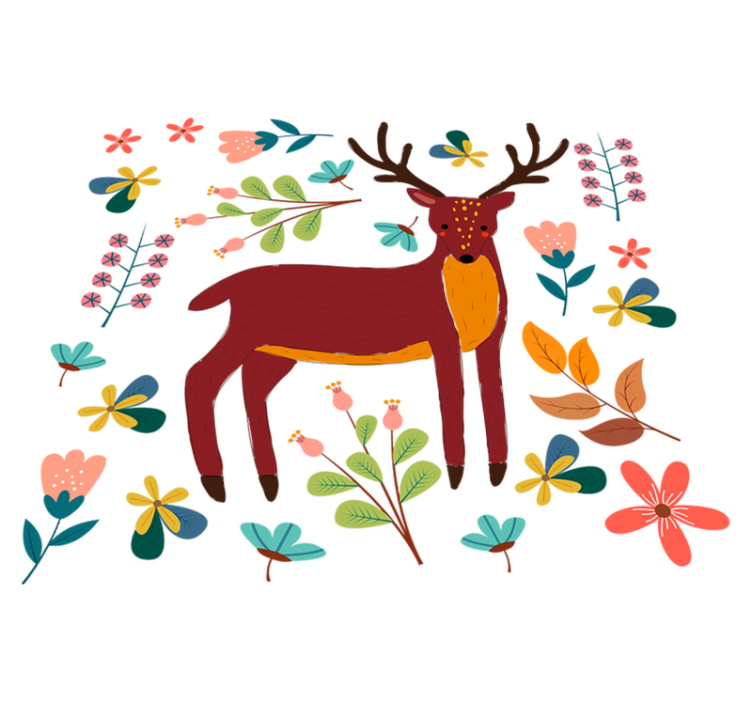 Tepih z živalskim potiskom ilustracija pravljičnega jelena - TenStickers