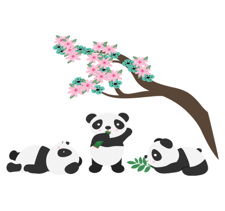 Tepih z živalskim potiskom plesni panda klan - TenStickers