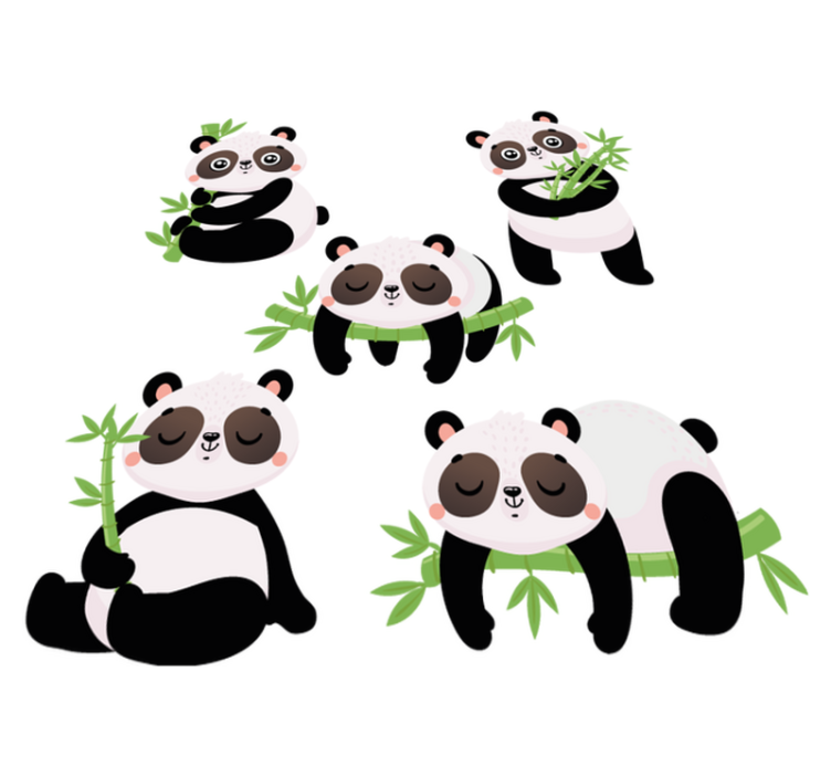 Tepih z živalskim potiskom s prikupnimi pandami - TenStickers