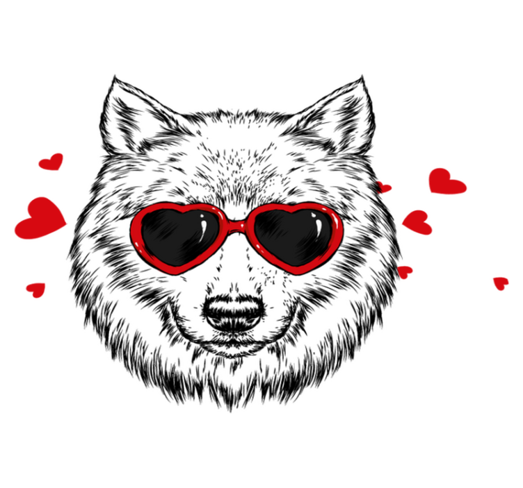 Tepih z živalskim potiskom z igrivim volkom - TenStickers