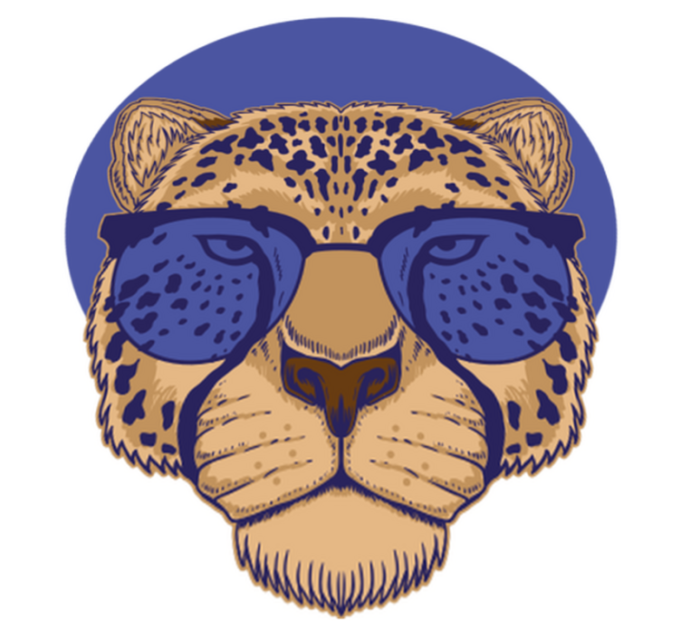 Tepih z živalskim potiskom leopard v očalih - TenStickers