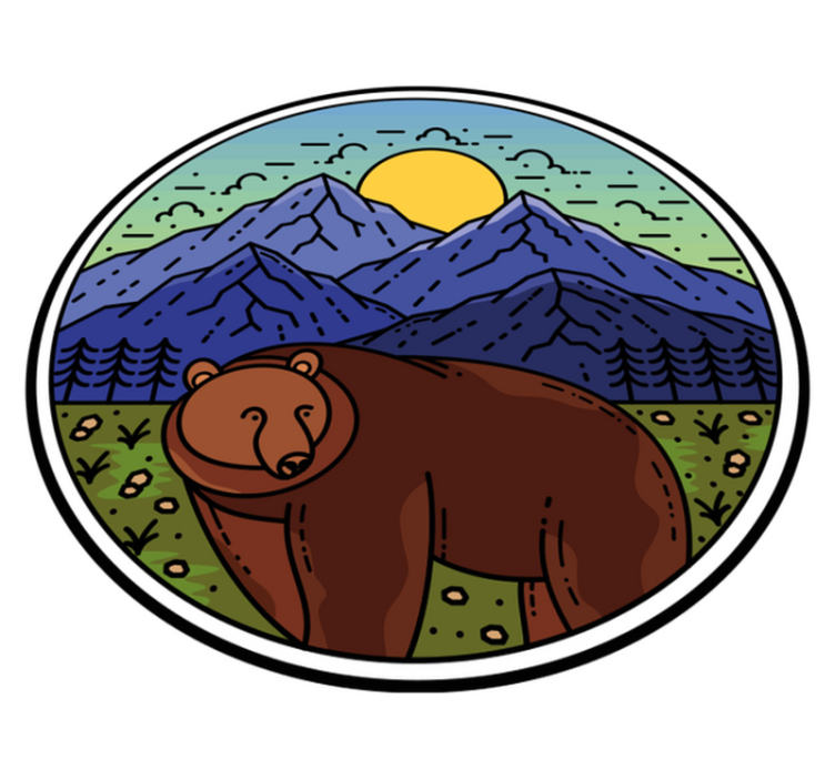 Tepih z živalskim potiskom medved v pokrajini - TenStickers