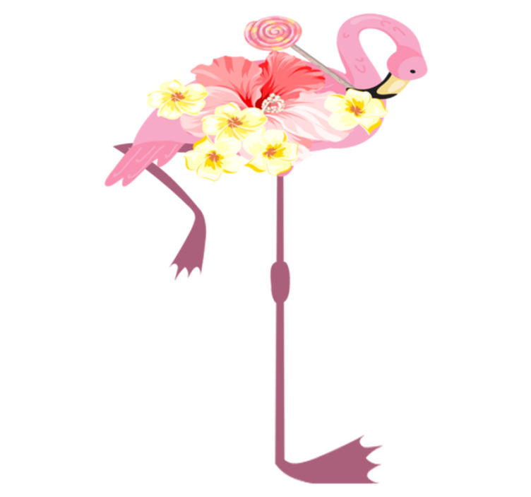 Tepih z živalskim potiskom flamingo cvetlični dizajn - TenStickers