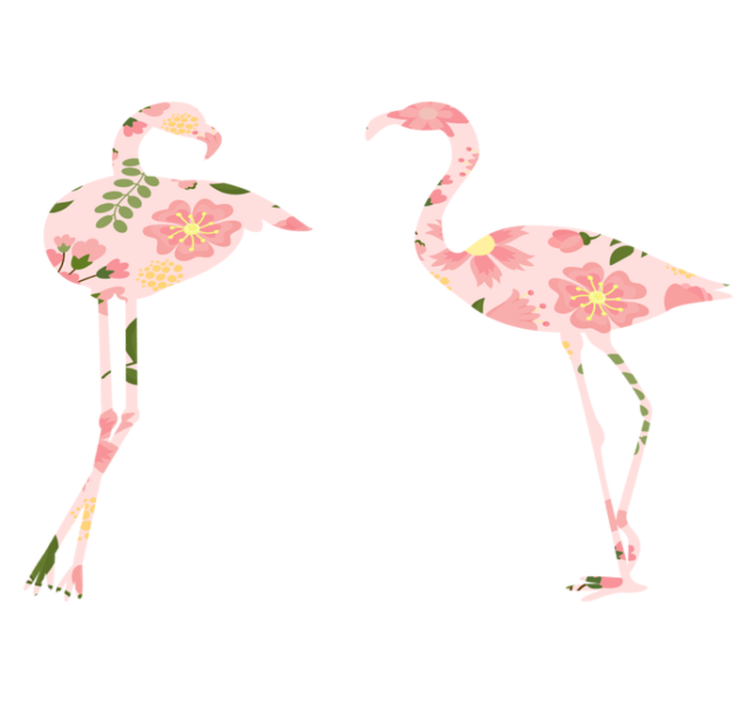 Tepih z živalskim potiskom flamingo cvetlični vzorec - TenStickers