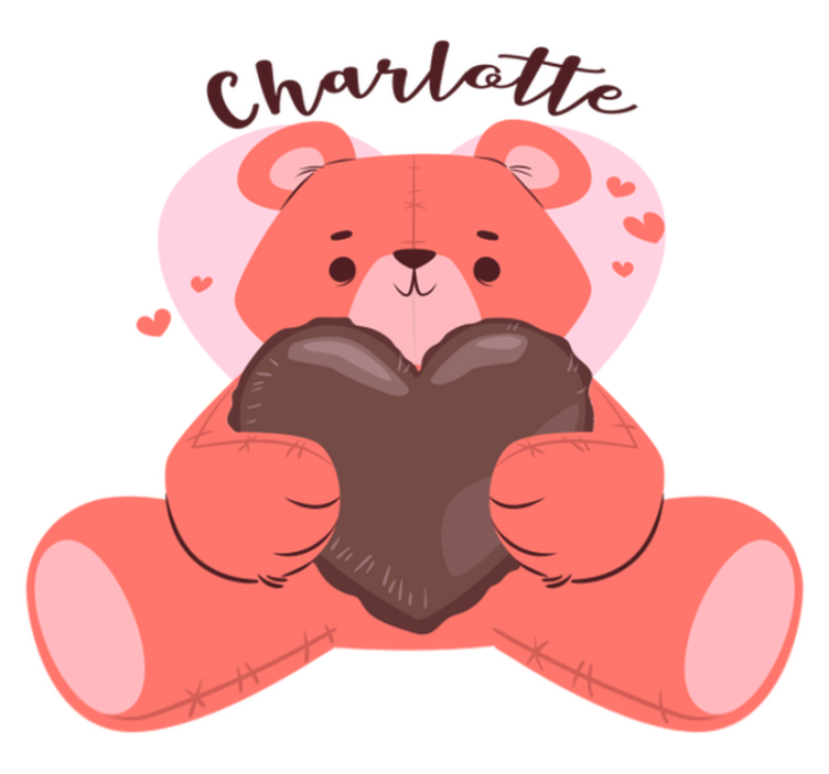 Tepih z živalskim potiskom cute bear z srcem - TenStickers
