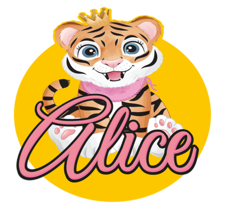 Tepih z živalskim potiskom ljubka ilustracija tigra - TenStickers