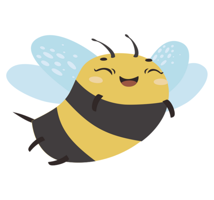 Tepih z živalskim potiskom vesela letajoča Čebela - TenStickers