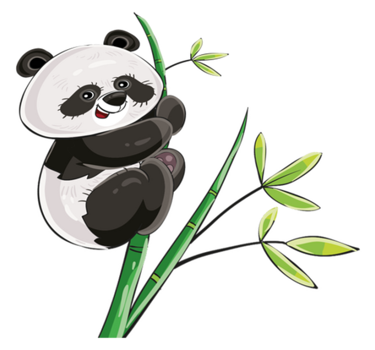 Tepih z živalskim potiskom panda plezajoča bambusova - TenStickers