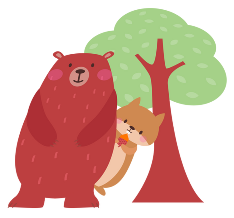 Tepih z živalskim potiskom igriv medvedek - TenStickers