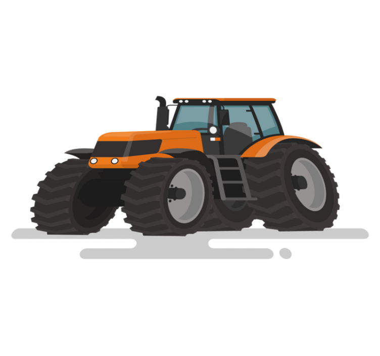 Tepih z živalskim potiskom traktor z velikimi kolesi - TenStickers