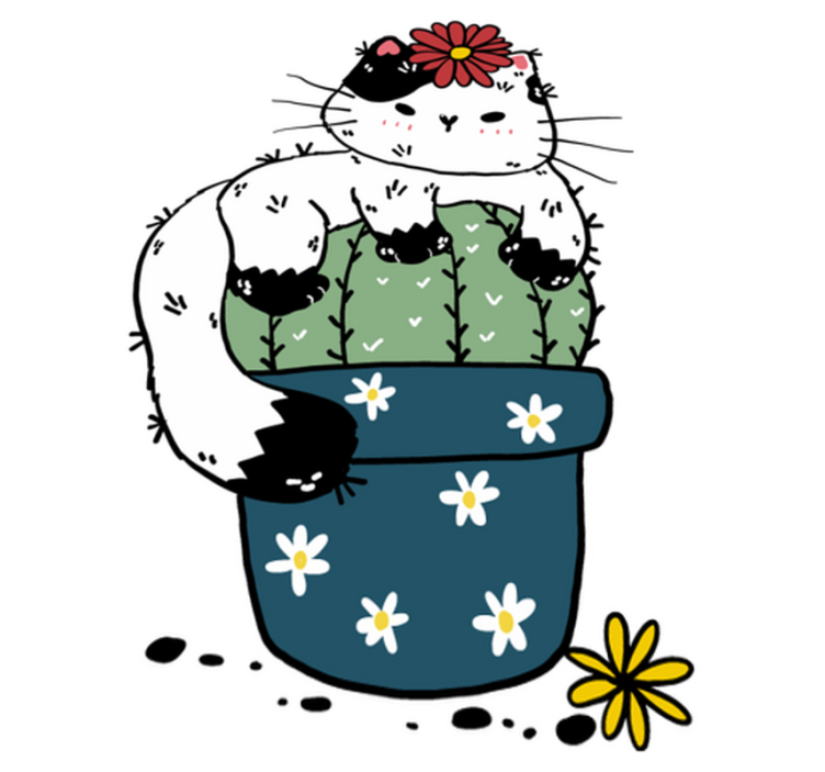 Tepih z živalskim potiskom igrača mačka kaktus - TenStickers