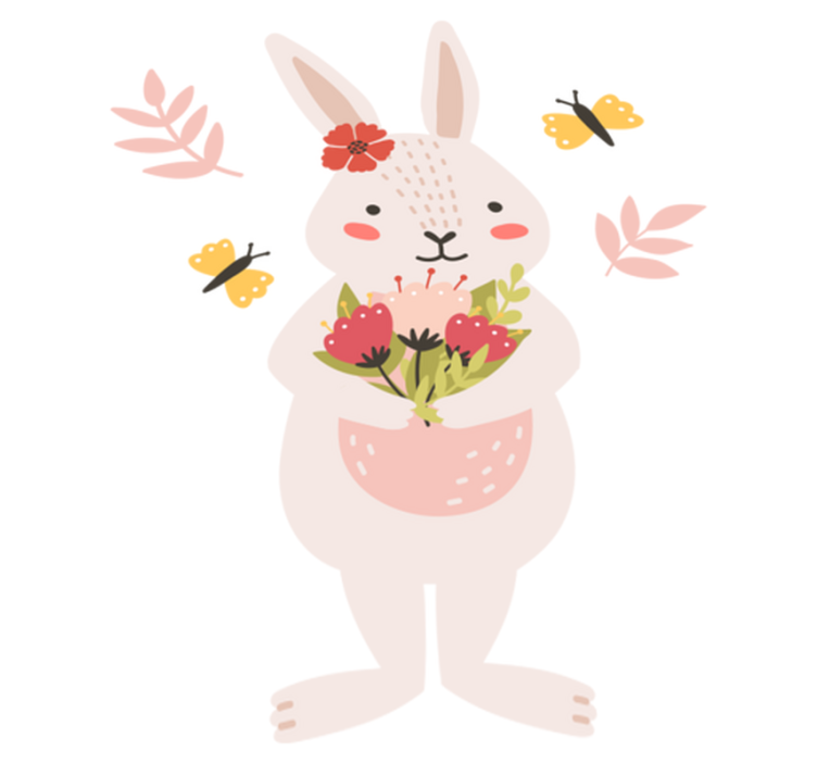 Tepih z živalskim potiskom ljubki zajček - TenStickers