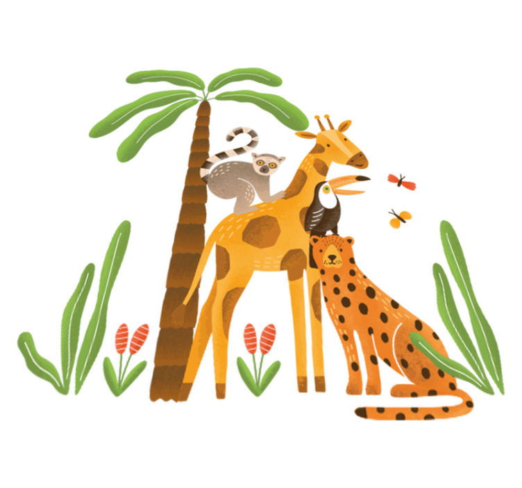 Tepih z živalskim potiskom v čarobni džungli - TenStickers