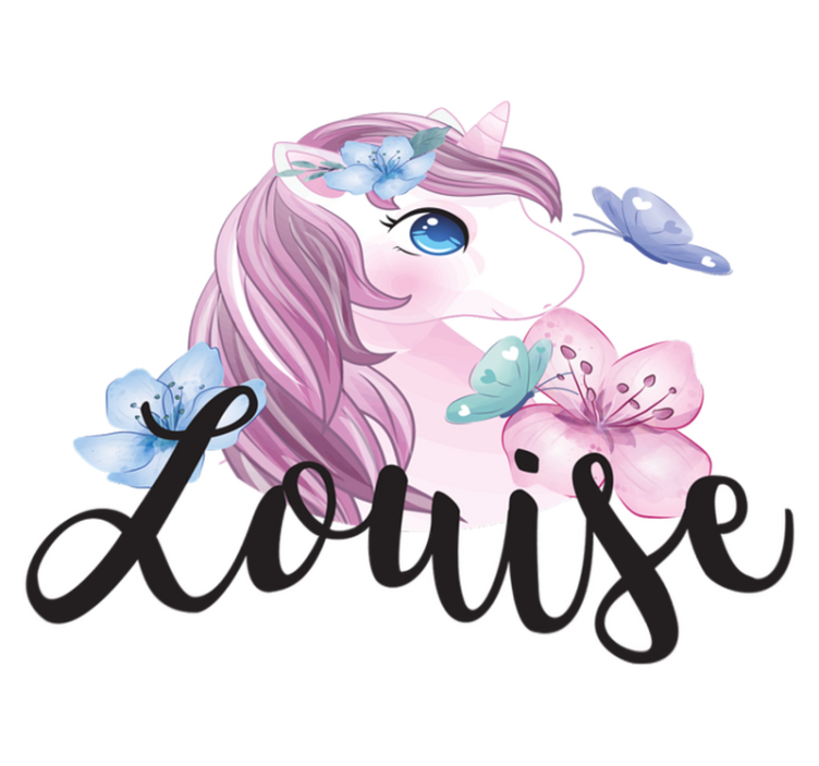 Tepih z živalskim potiskom enorog z metuljem - TenStickers