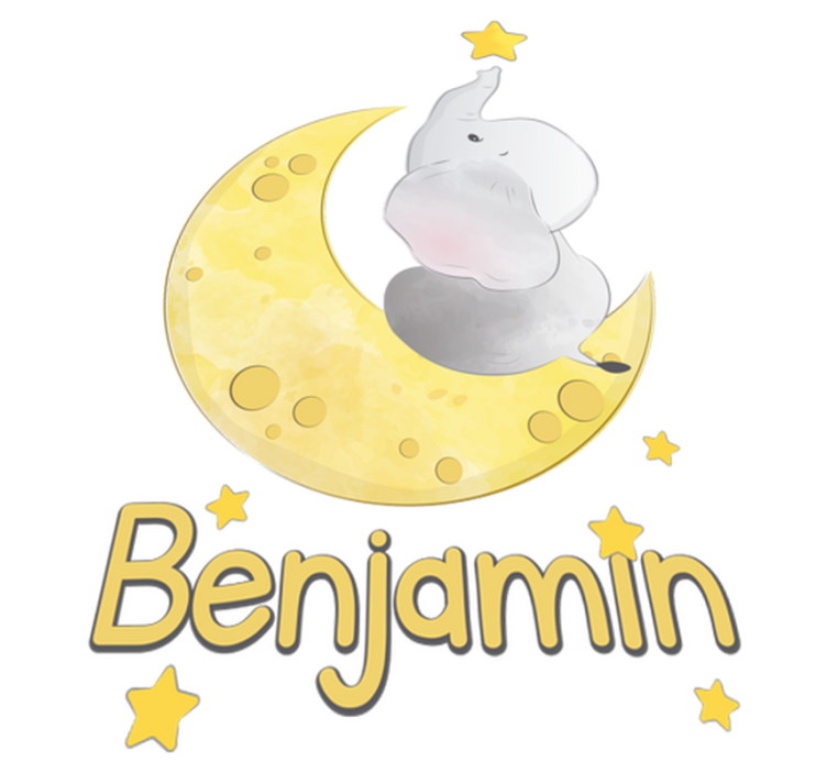 Tepih z živalskim potiskom luna in zvezde z imenom - TenStickers