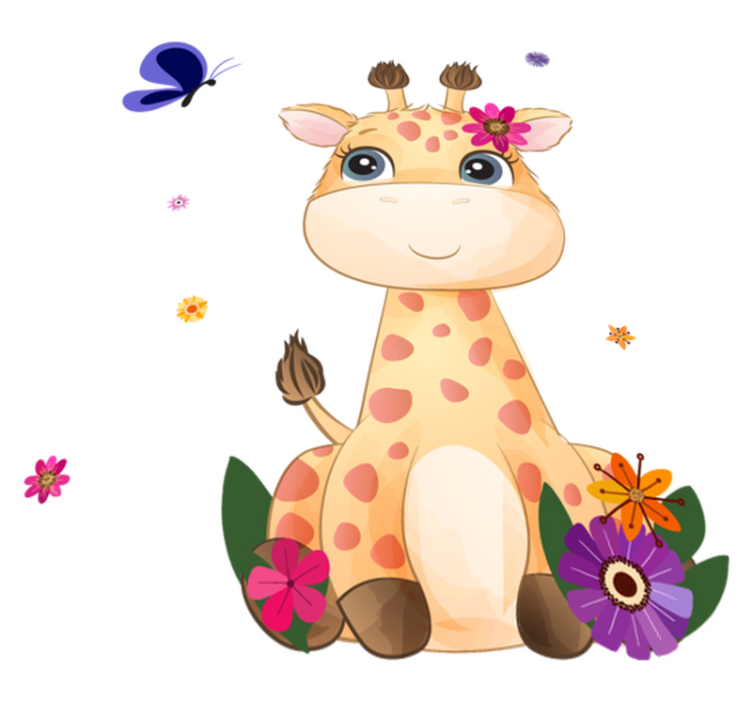 Tepih z živalskim potiskom giraffa za deklice - TenStickers