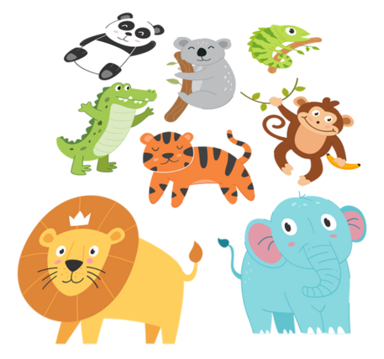 Tepih z živalskim potiskom risani jesenski živali - TenStickers