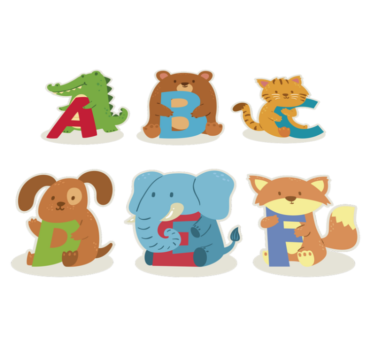 Tepih z živalskim potiskom abeceda živali - TenStickers