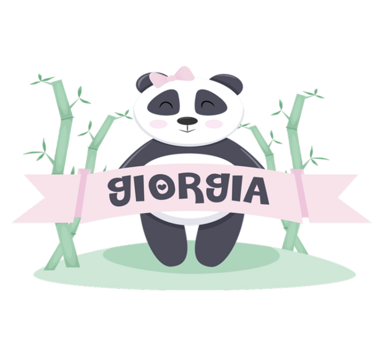 Tepih z živalskim potiskom punčka panda z imenom - TenStickers