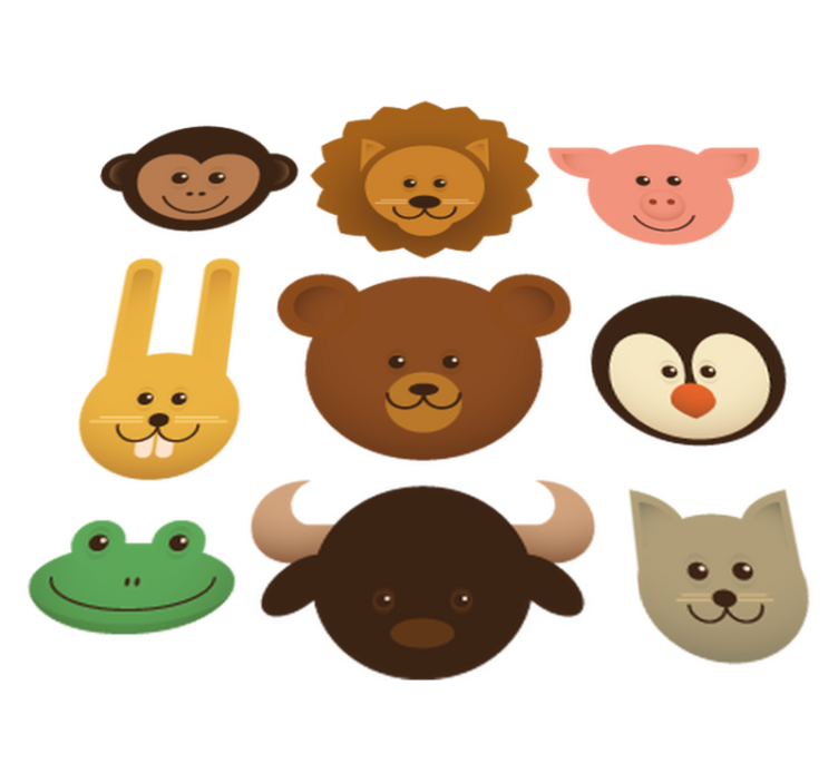 Tepih z živalskim potiskom vesela bitja - TenStickers