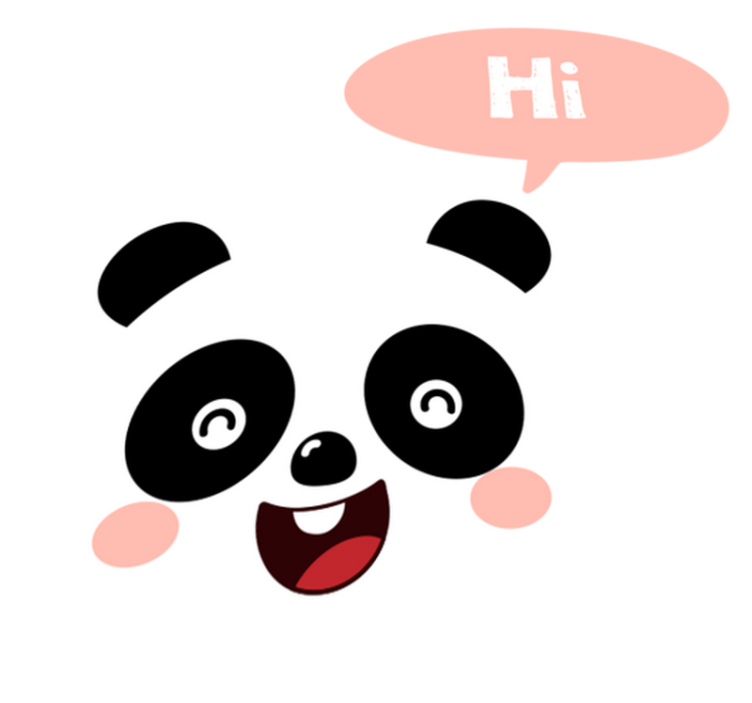 Tepih z živalskim potiskom risana panda pozdravlja - TenStickers