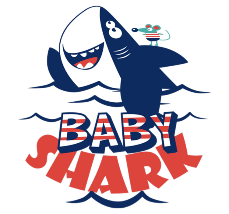 Tepih z živalskim potiskom veseli morski pes - TenStickers