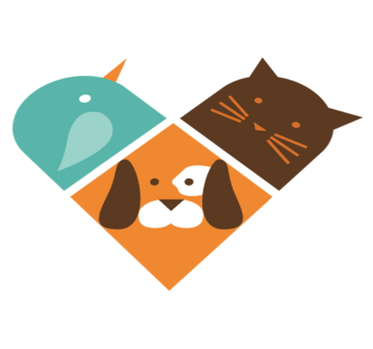 Tepih z živalskim potiskom barvite živalske obraze - TenStickers