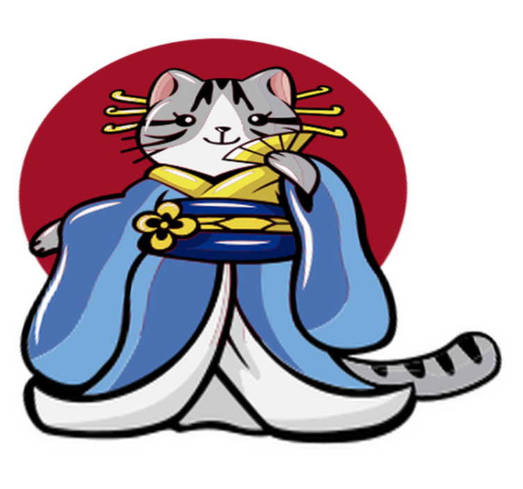 Tepih z živalskim potiskom japonska dekorativna mačka - TenStickers