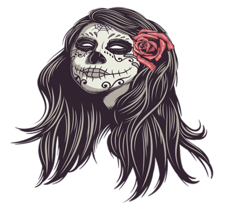 Vinilna preproga za noč čarovnic dekle dneva mrtvih - TenStickers