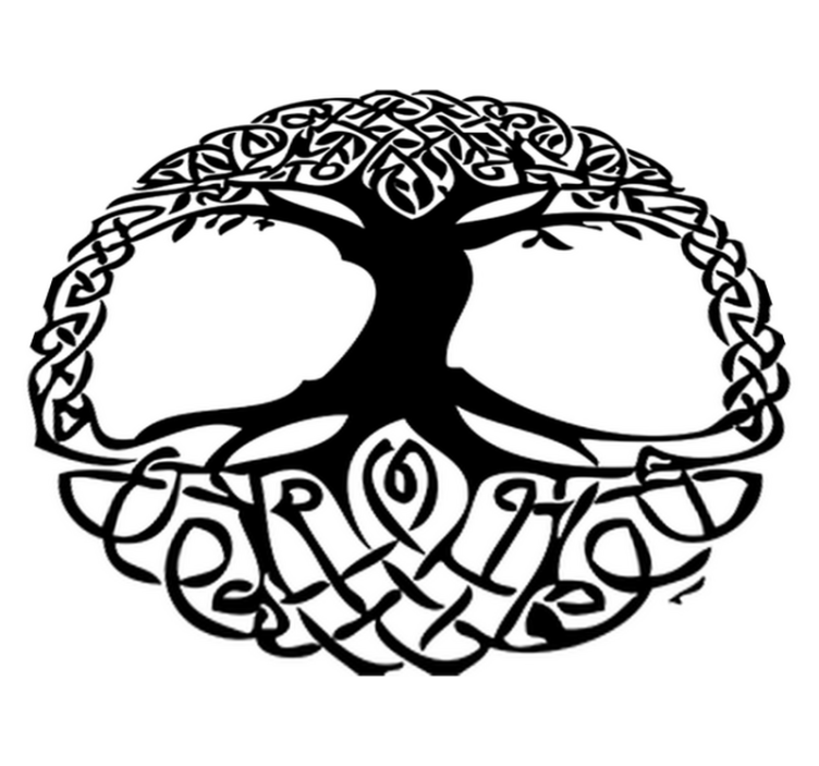 Cvetlična vinilna preproga celta črno drevo - TenStickers