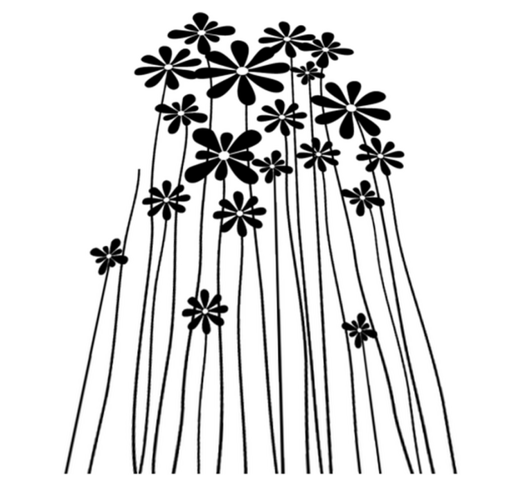 Cvetlična vinilna preproga velike črne rože - TenStickers