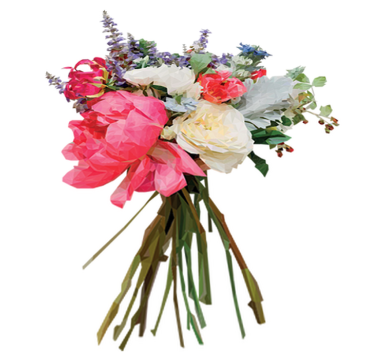 Cvetlična vinilna preproga geometrijski šopek - TenStickers