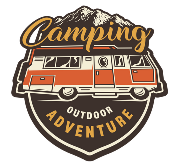 Cvetlična vinilna preproga avantura kampiranja v avtodomu - TenStickers