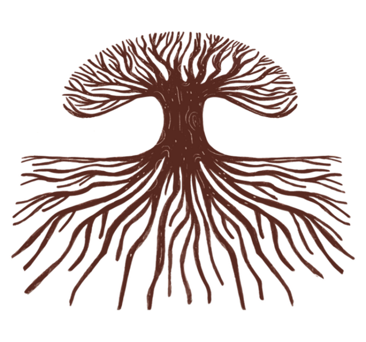 Cvetlična vinilna preproga drevo življenja dolgi koreni - TenStickers