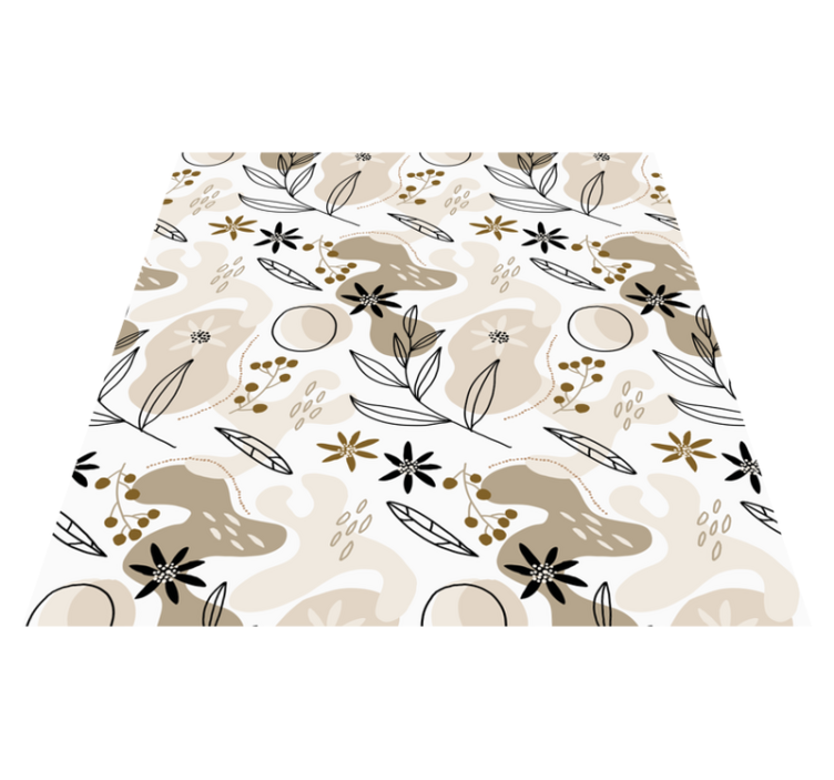 Cvetlična vinilna preproga stilni roza in bež listi - TenStickers