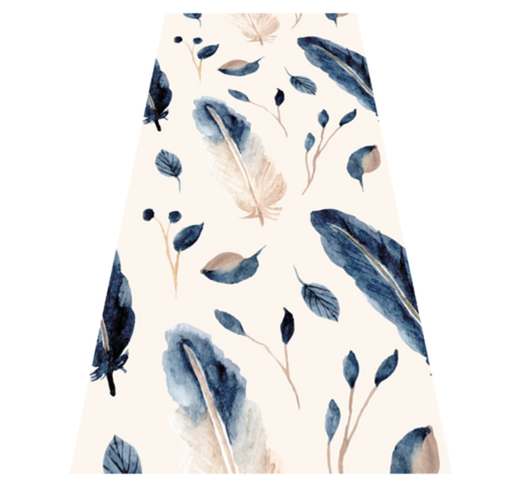 Cvetlična vinilna preproga leteči listi in perje - TenStickers