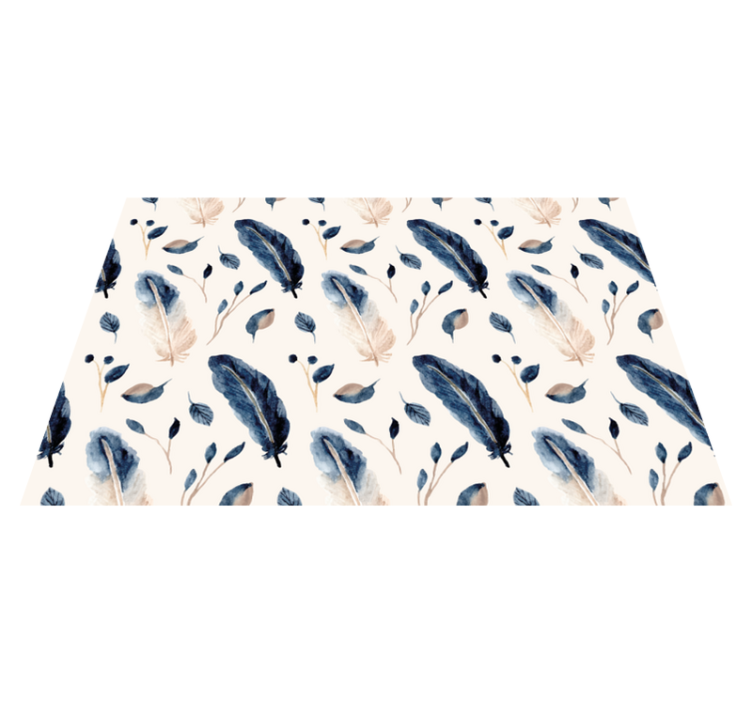 Cvetlična vinilna preproga leteči listi in perje - TenStickers