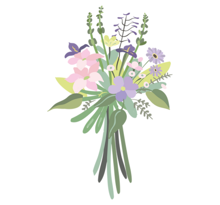 Cvetlična vinilna preproga pisana cvetna šopka - TenStickers