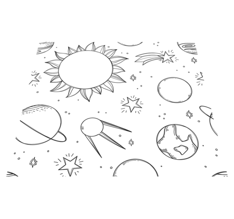 Vinilna preproga s zvezdami vesoljski otroški motiv - TenStickers