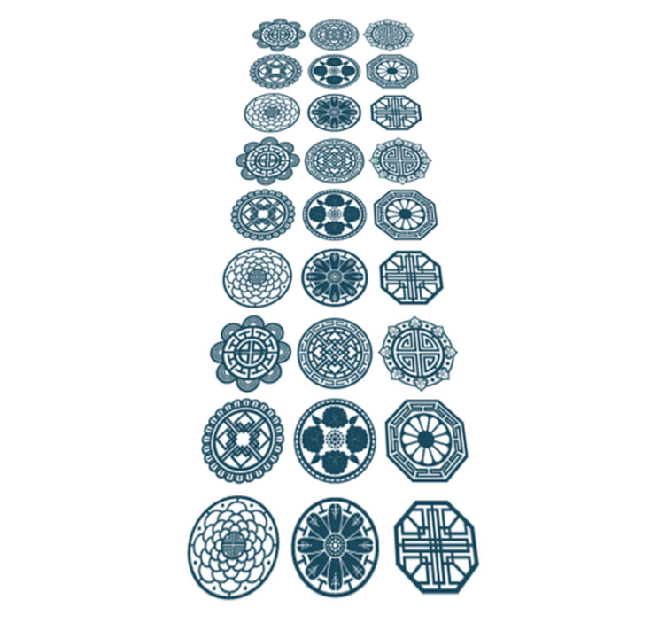 Vinilne preproge z geometrijskimi vzorci korejski vzorci - TenStickers