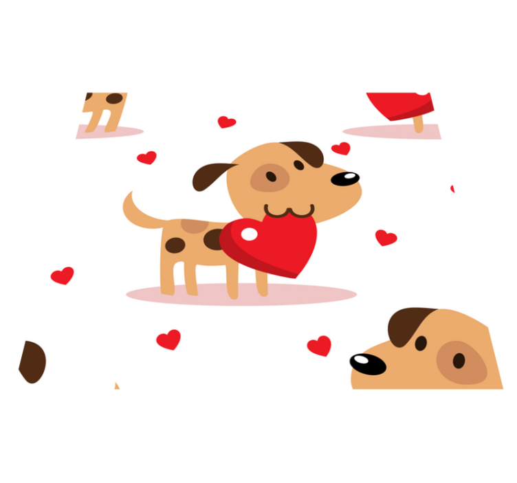 Vinilne preproge za spalnico rdeči psi - TenStickers