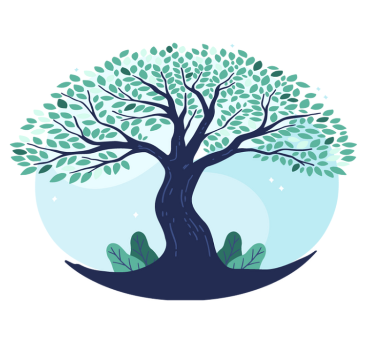 Naravne vinilne preproga drevo življenja v modri - TenStickers