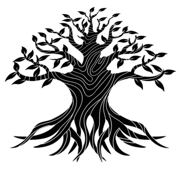 Naravne vinilne preproge linije drevesa življenja - TenStickers