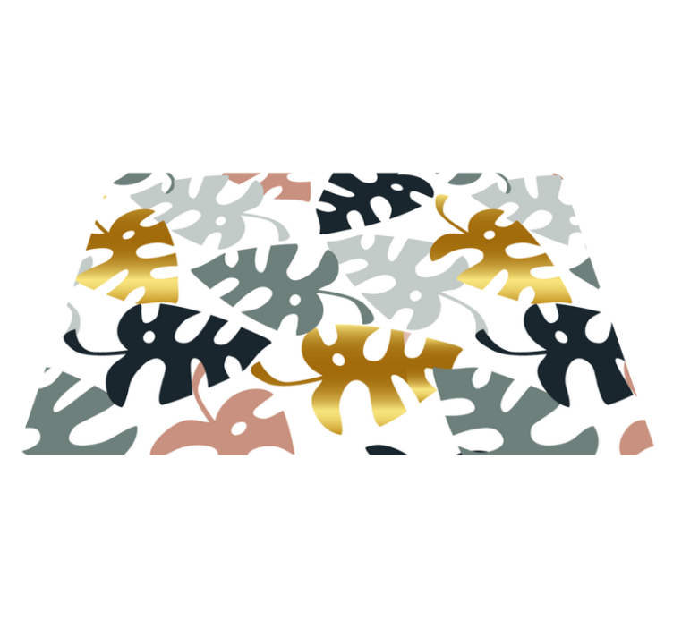 Naravne vinilne preproge z zlatimi in pisani listi - TenStickers