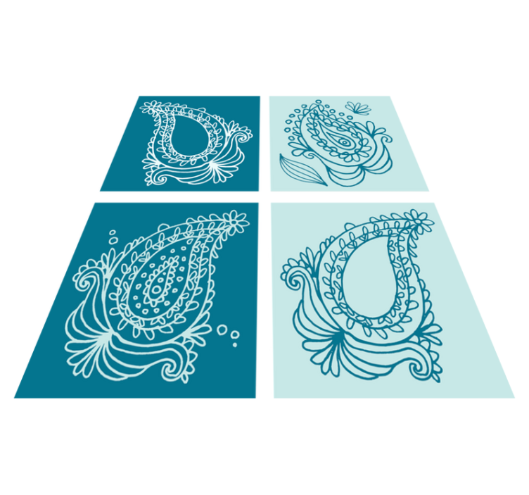 Naravne vinilne preproge s paisley vzorcem - TenStickers