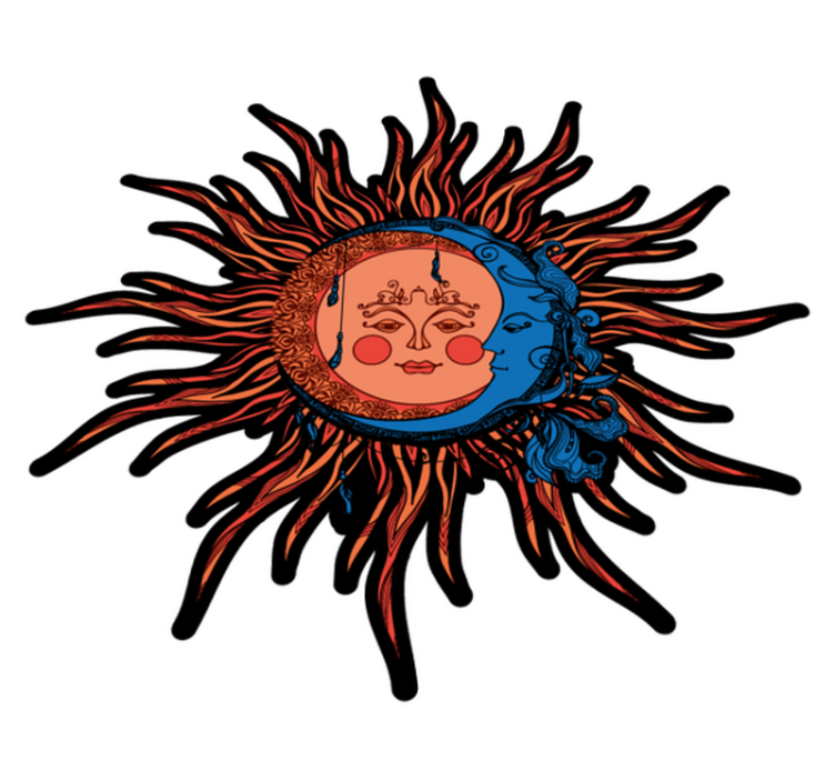 Naravne vinilne preproga nebesno sonce luna - TenStickers