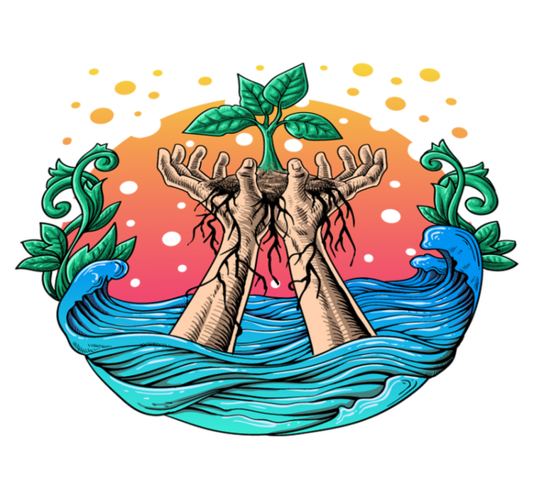 Naravne vinilne preproga roke, ki gojijo naravo - TenStickers