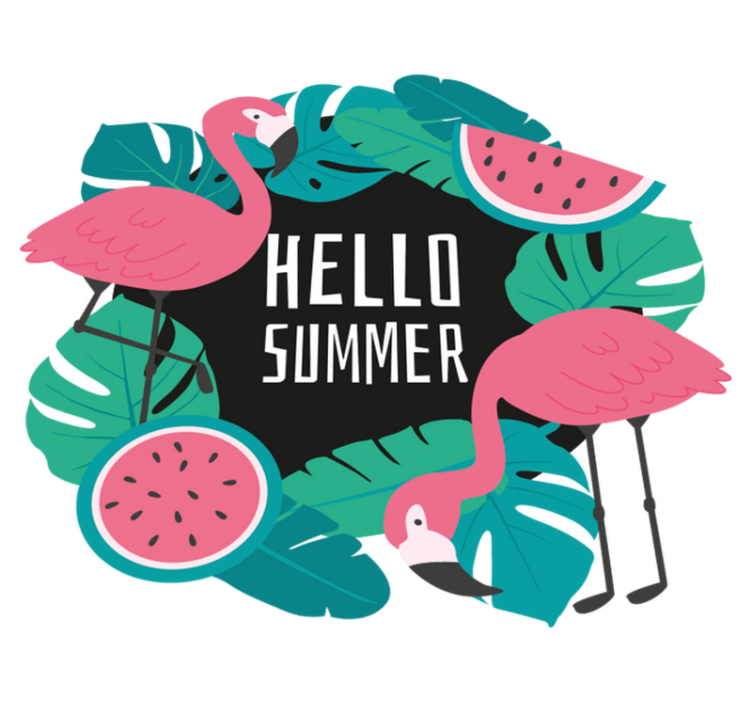 Naravne vinilne preproge dizajn tropskega flaminga - TenStickers