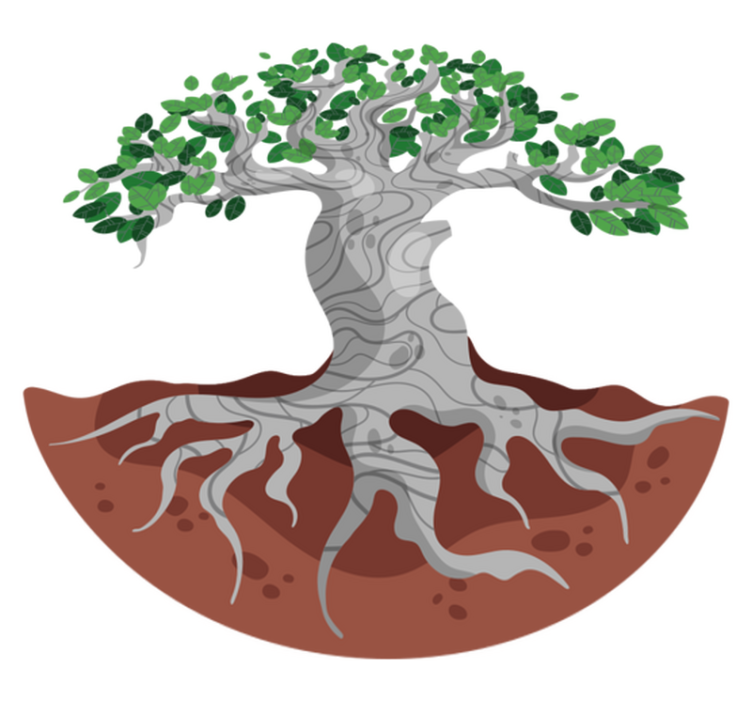 Naravne vinilne preproge s stiliziranimi koreninami - TenStickers